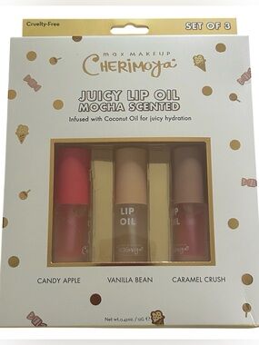 Max Makeup Cherimoya Mocha Scented Juicy Lip Oil Trio
